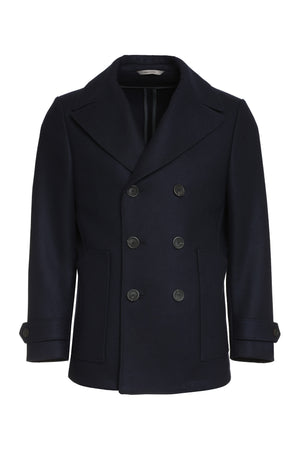 Double-breasted wool and cashmere coat-0